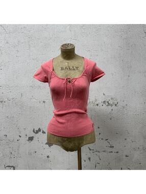 Vintage Morgan De Toi Pink Y2K Ribbed Knit Top